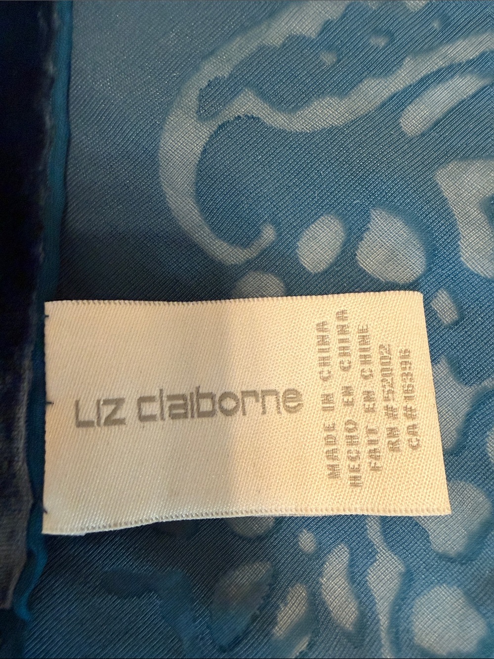 Liz Claiborne dark blue w Teal and gold accents Velvet Fringe Shawl - Picture 6 of 9